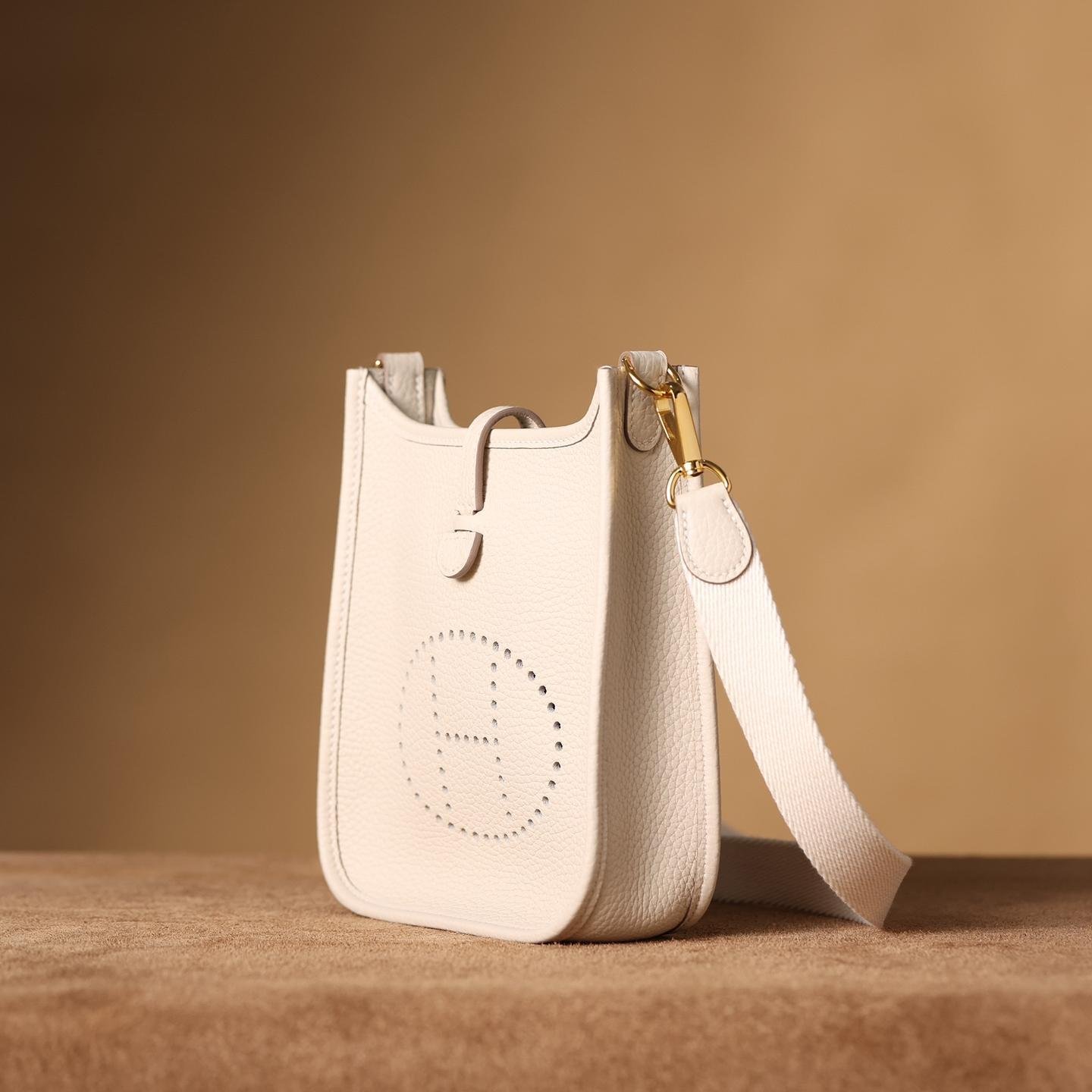 Evelyne Milk White Taurillon Maurice Calfskin Gold Hardware 18CM - 图片 3