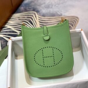 Evelyne Grass Green Togo Leather Gold Hardware 18CM