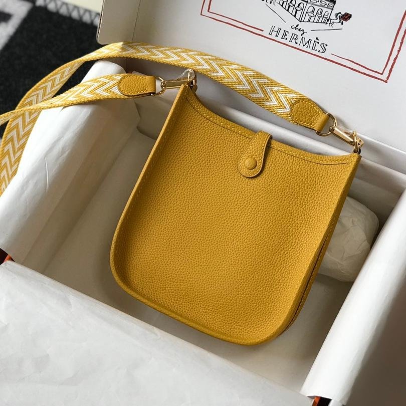 Evelyne Amber Yellow Togo Leather Gold Hardware 18CM - 图片 4