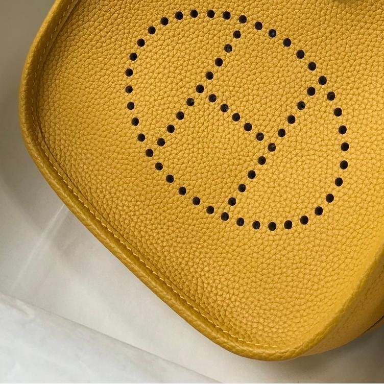 Evelyne Amber Yellow Togo Leather Gold Hardware 18CM - 图片 5