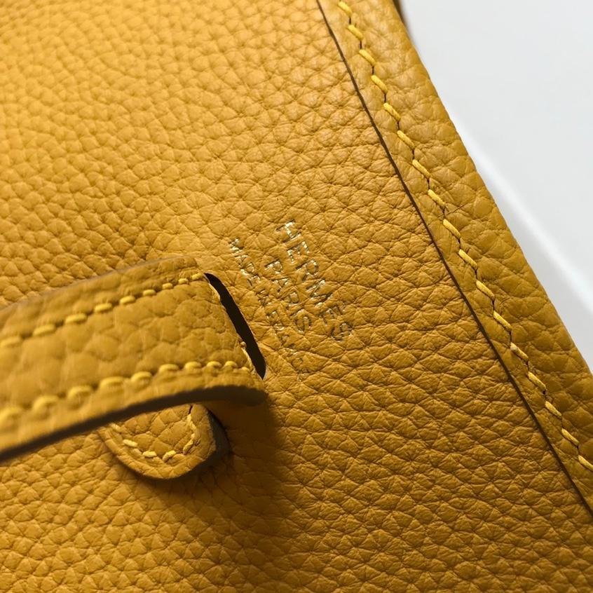 Evelyne Amber Yellow Togo Leather Gold Hardware 18CM - 图片 7