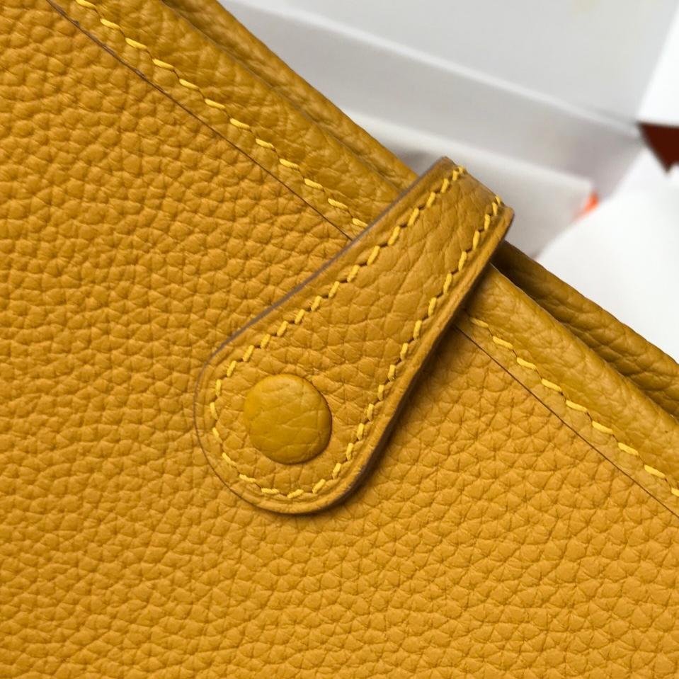 Evelyne Amber Yellow Togo Leather Gold Hardware 18CM - 图片 8