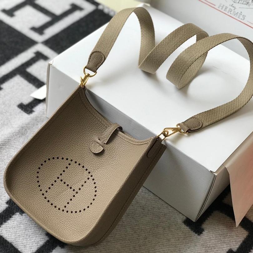 Evelyne Trench Grey Togo Leather Gold Hardware 18CM - 图片 2