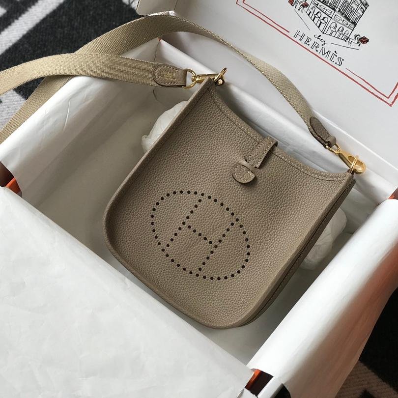 Evelyne Trench Grey Togo Leather Gold Hardware 18CM - 图片 3