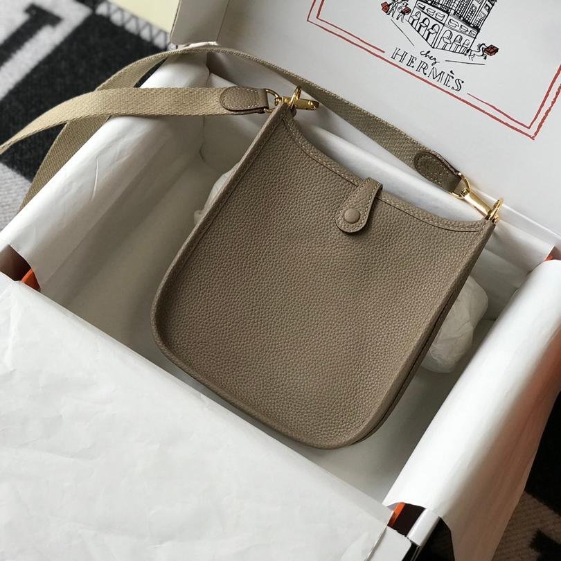 Evelyne Trench Grey Togo Leather Gold Hardware 18CM - 图片 4