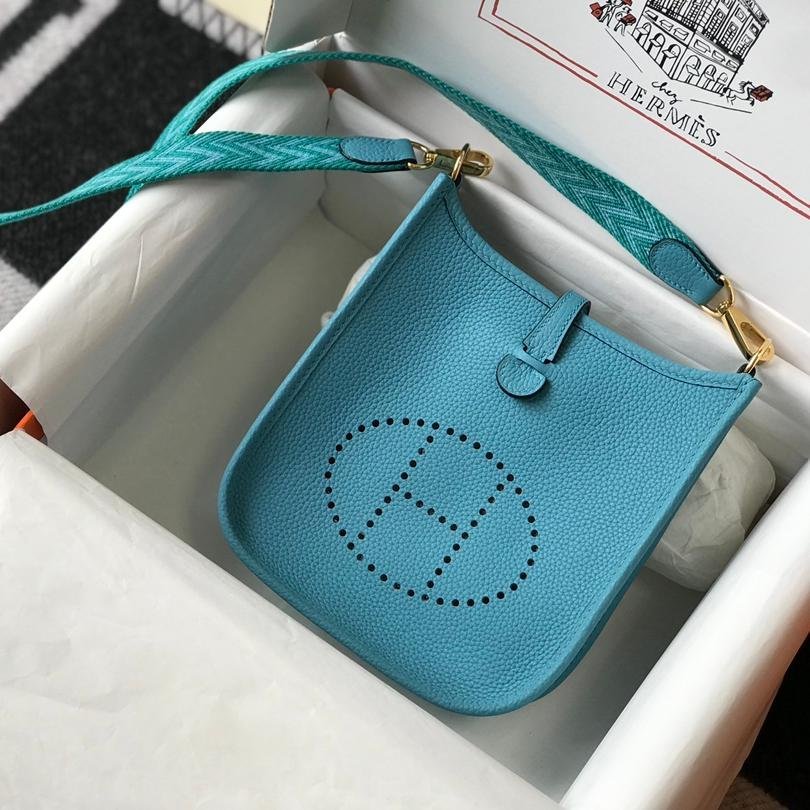 Evelyne Northern Blue Togo Leather Gold Hardware 18CM - 图片 3