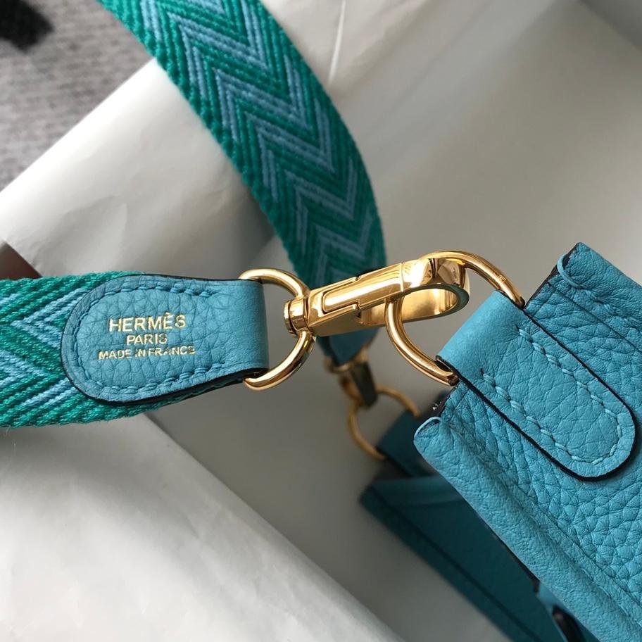 Evelyne Northern Blue Togo Leather Gold Hardware 18CM - 图片 6