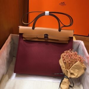 Herbag Burgundy Canvas Calfskin 31CM