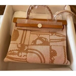 Herbag Gold Brown Canvas Calfskin 31CM