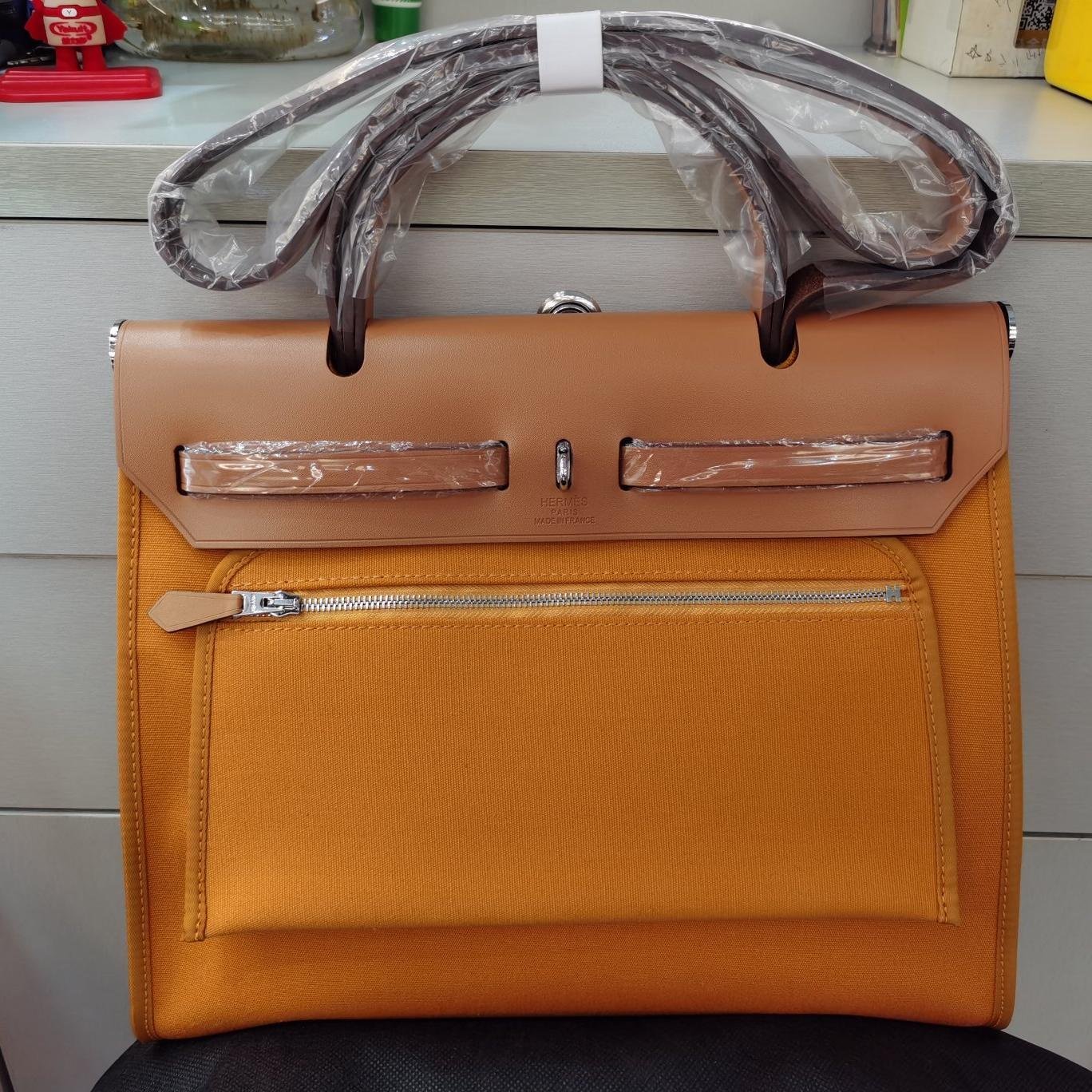 Herbag Apricot Canvas Calfskin 31CM - 图片 2