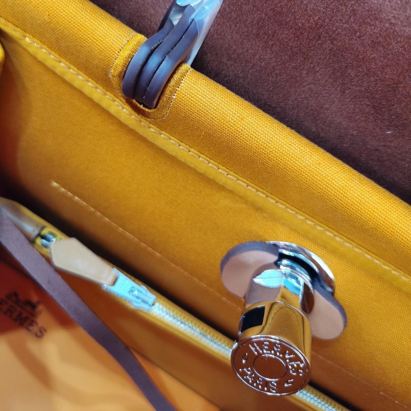 Herbag Apricot Canvas Calfskin 31CM - 图片 6