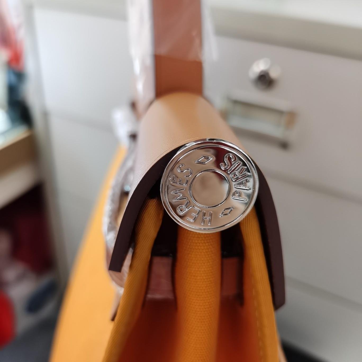 Herbag Apricot Canvas Calfskin 31CM - 图片 8