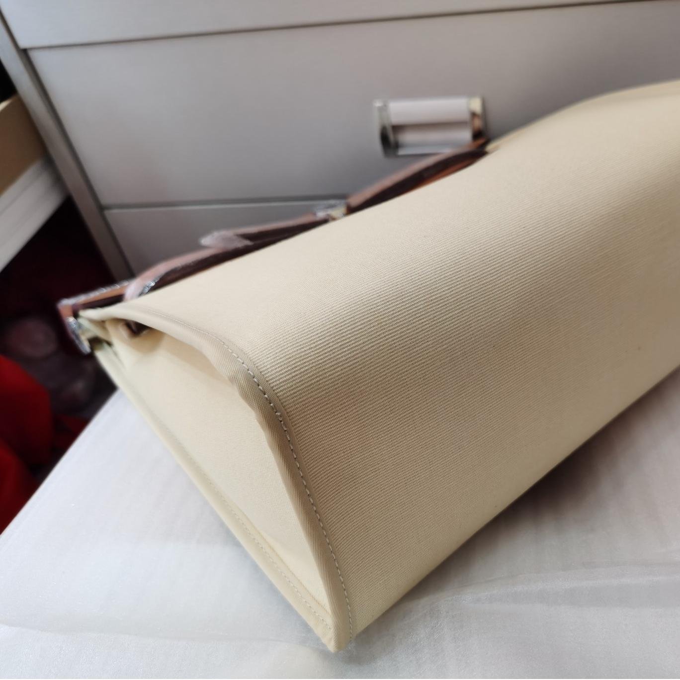 Herbag Off-white Canvas Calfskin 31CM - 图片 3