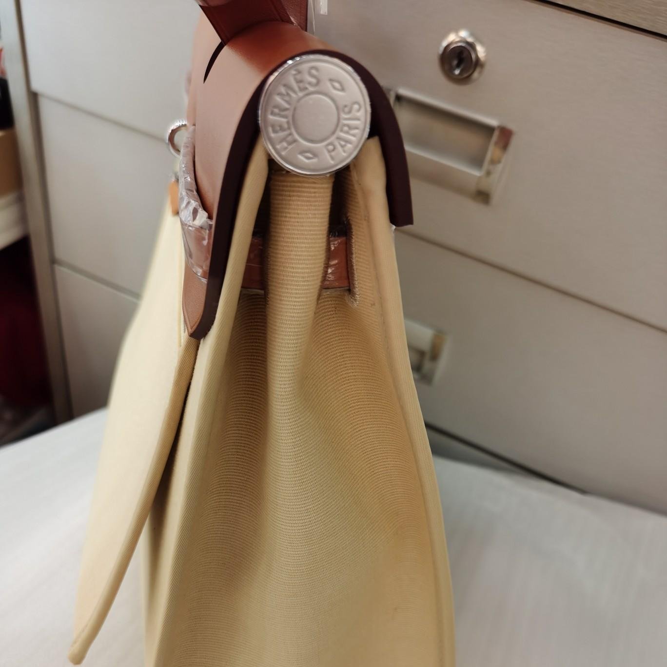 Herbag Off-white Canvas Calfskin 31CM - 图片 4