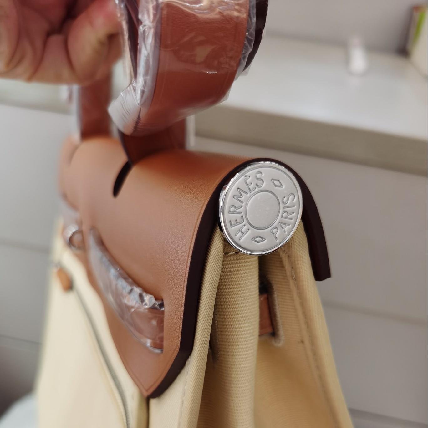 Herbag Off-white Canvas Calfskin 31CM - 图片 5