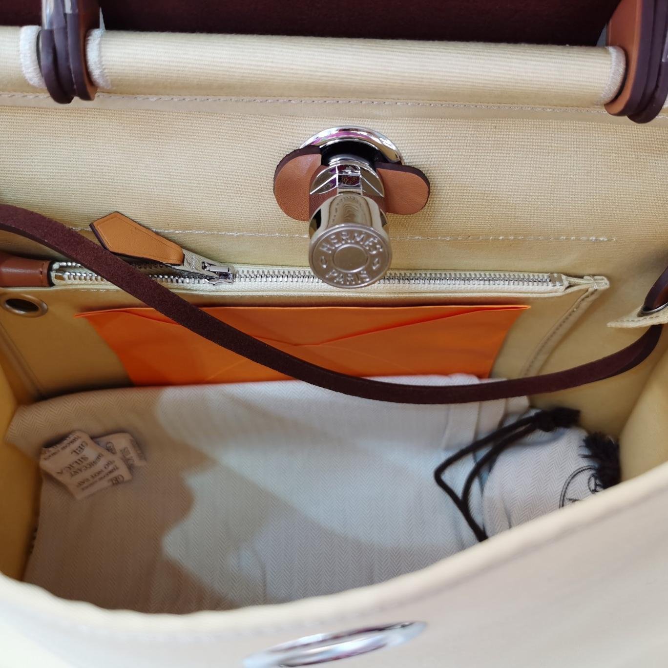 Herbag Off-white Canvas Calfskin 31CM - 图片 6