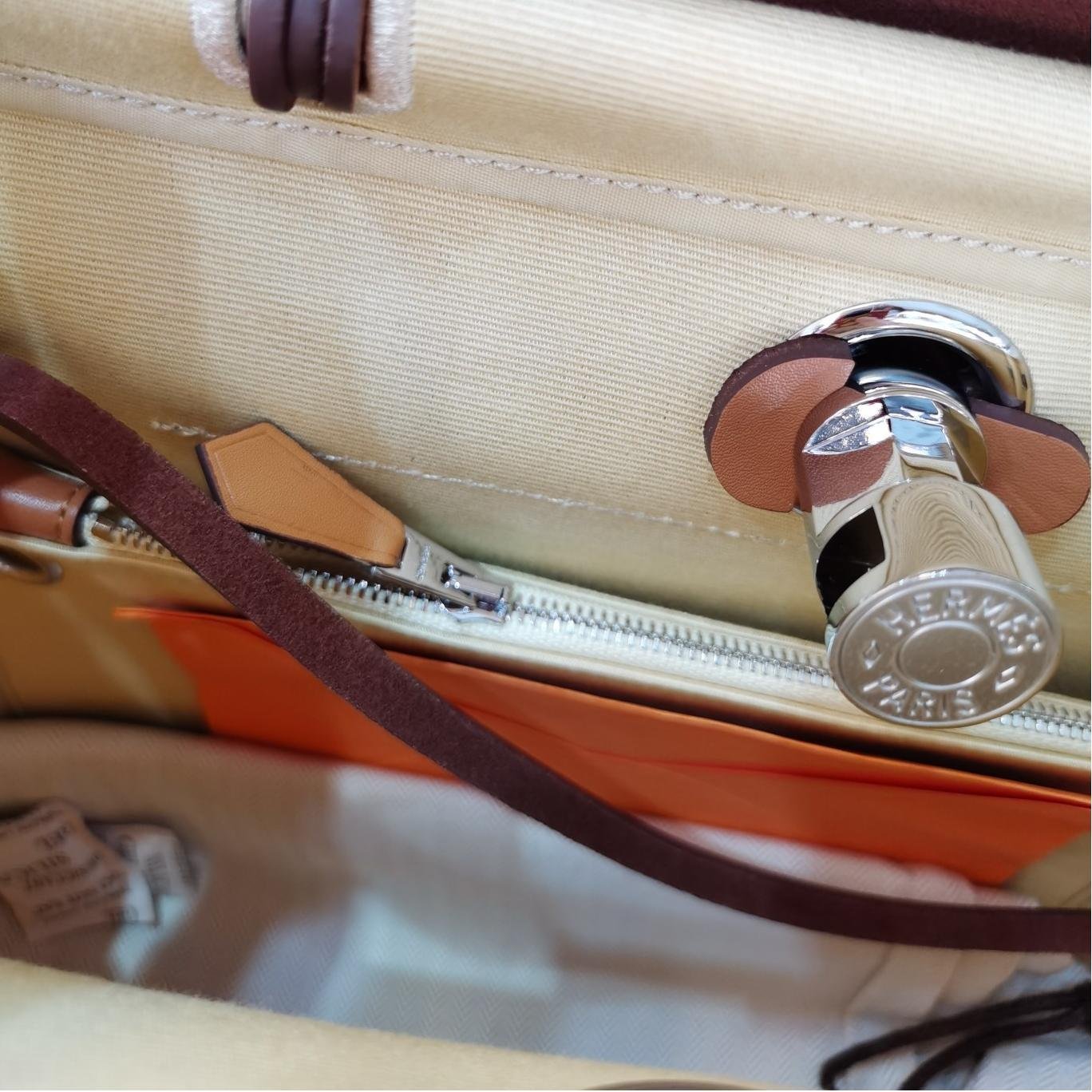 Herbag Off-white Canvas Calfskin 31CM - 图片 7