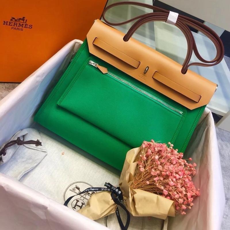 herbag Green Canvas Calfskin 31CM - 图片 2