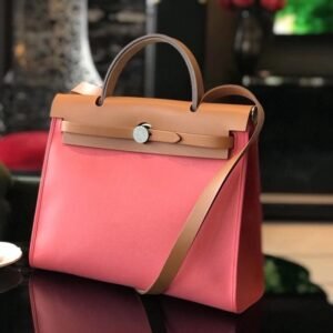 herbag Pink Canvas Calfskin 31CM