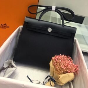 herbag Pure Black Canvas Calfskin 31CM