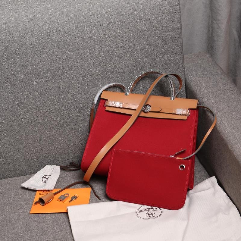 herbag Red Canvas Calfskin 31CM