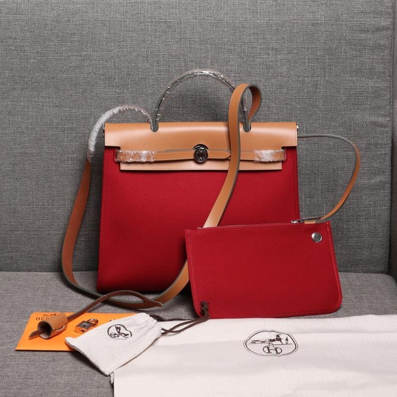 herbag Red Canvas Calfskin 31CM - 图片 2