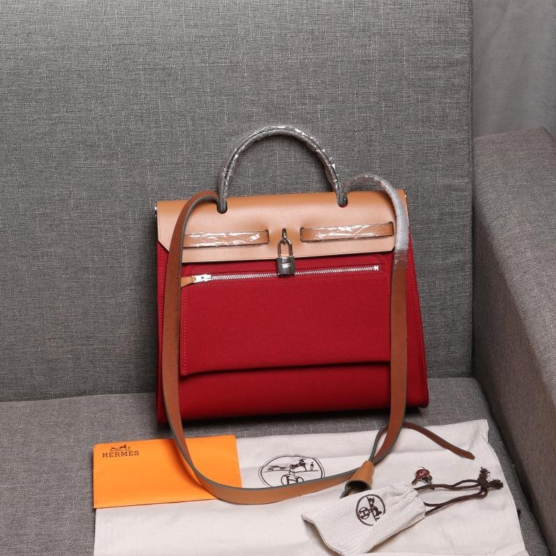 herbag Red Canvas Calfskin 31CM - 图片 3