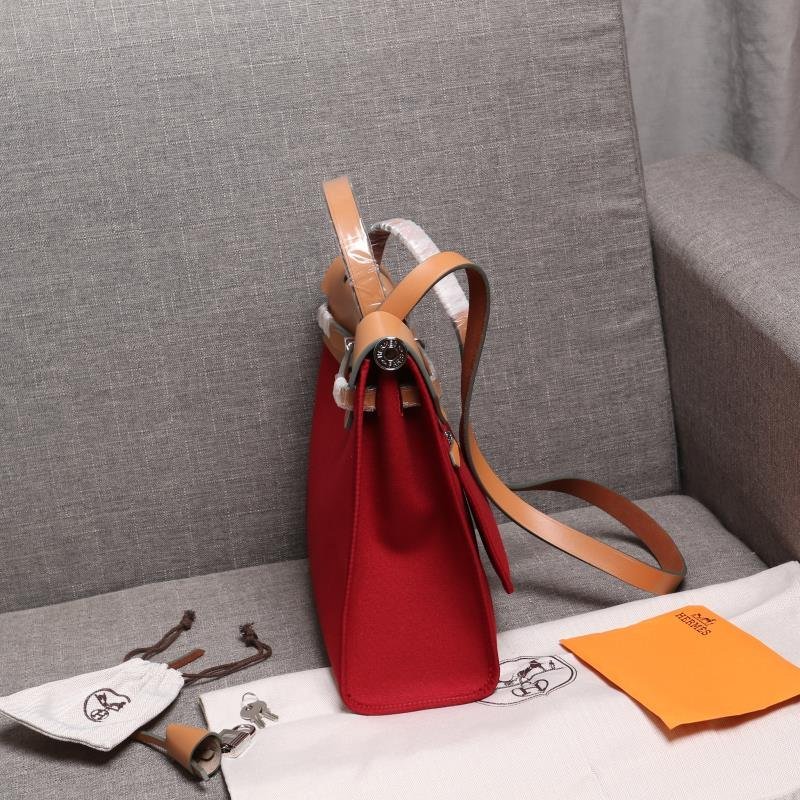 herbag Red Canvas Calfskin 31CM - 图片 4