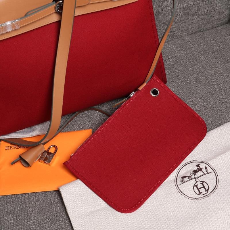 herbag Red Canvas Calfskin 31CM - 图片 8