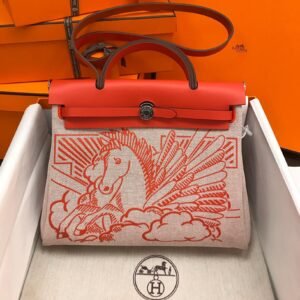 herbag Pure Red Canvas Calfskin 31CM