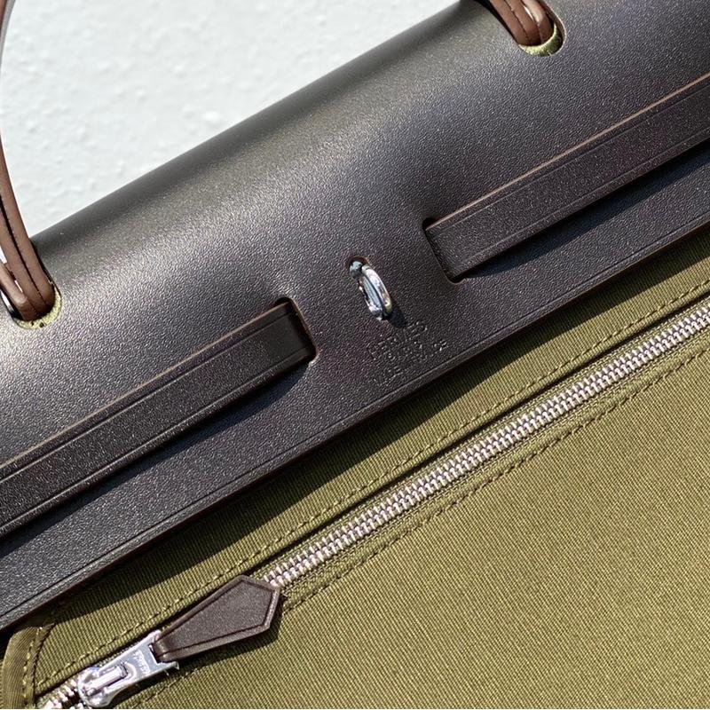 herbag Olive Green Canvas Calfskin 31CM - 图片 6