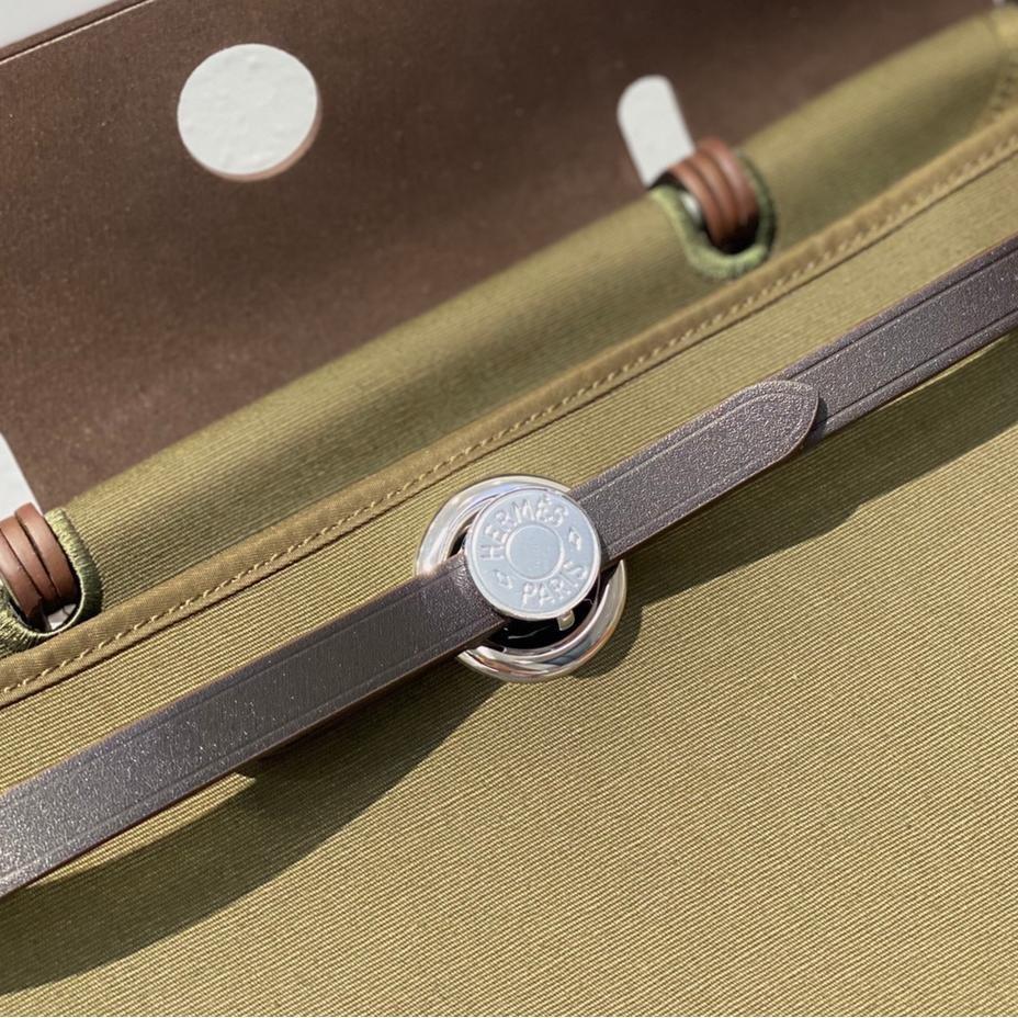 herbag Olive Green Canvas Calfskin 31CM - 图片 7