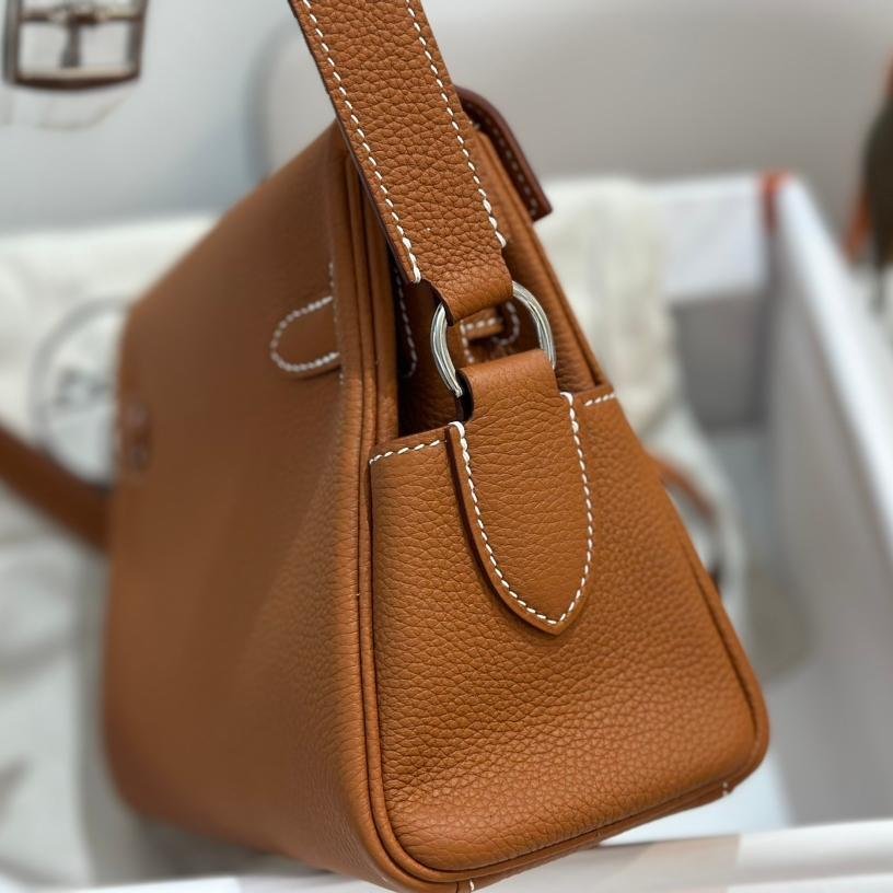 Kelly Messenger Crossbody Gold Brown with Silver Hardware 25CM - 图片 6