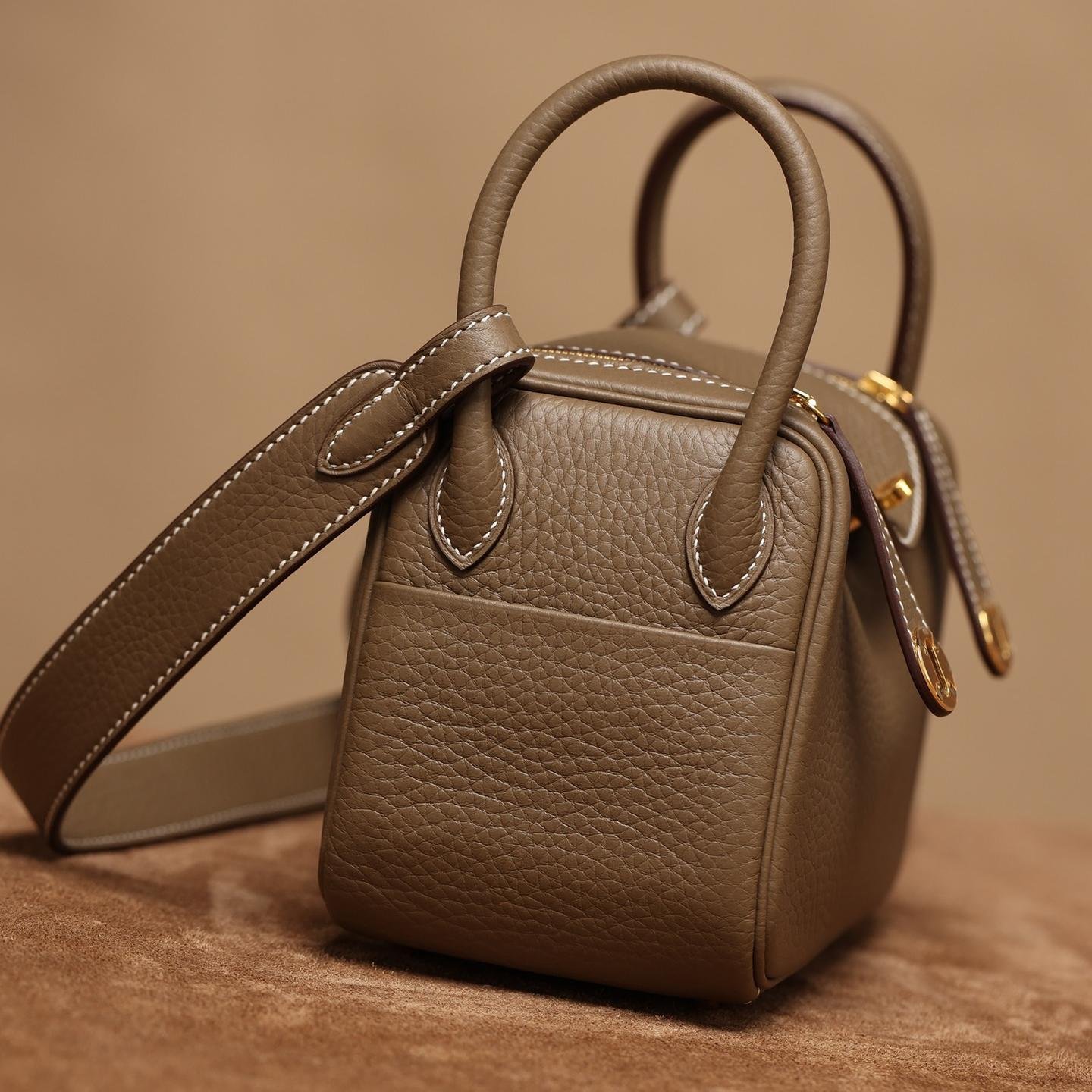 Lindy Elephant Grey TC Leather with Gold Hardware 19CM - 图片 8