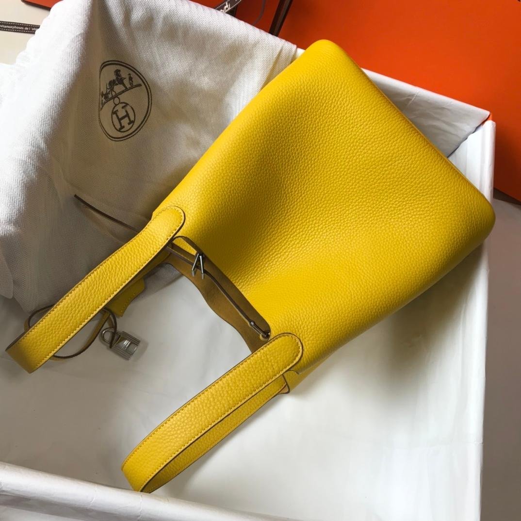Picotin Lock Amber Yellow Leather 18CM/22CM - 图片 3