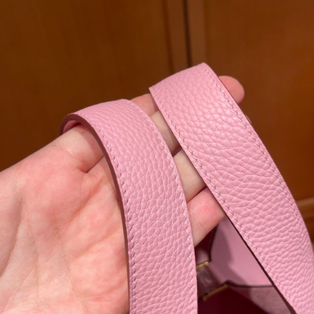 Picotin Lock Mauve Sylvestre Gold Hardware Leather 18CM - 图片 4