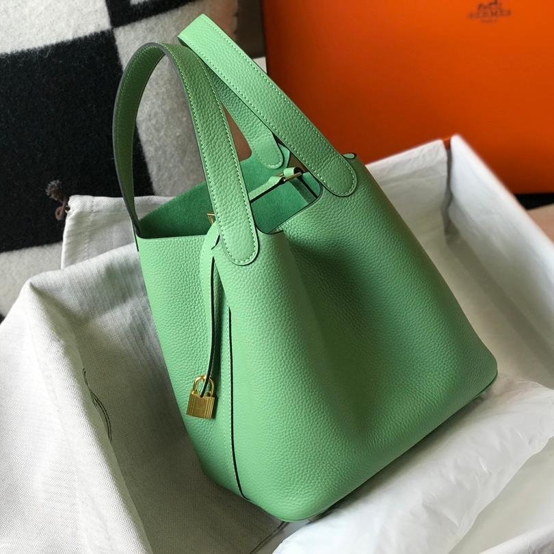 Picotin Lock Avocado Gold Leather 18CM/22CM - 图片 2