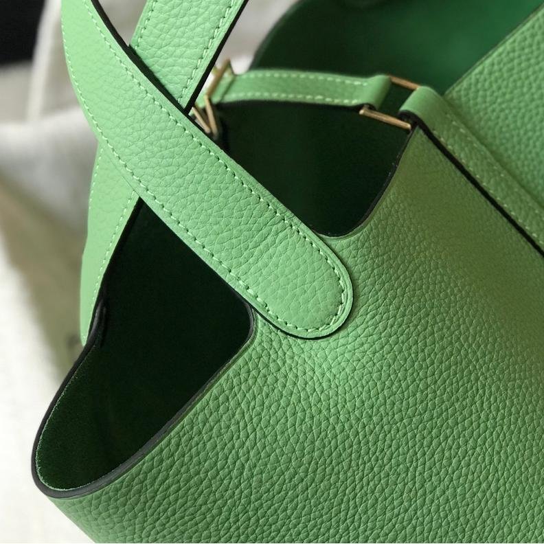 Picotin Lock Avocado Gold Leather 18CM/22CM - 图片 3