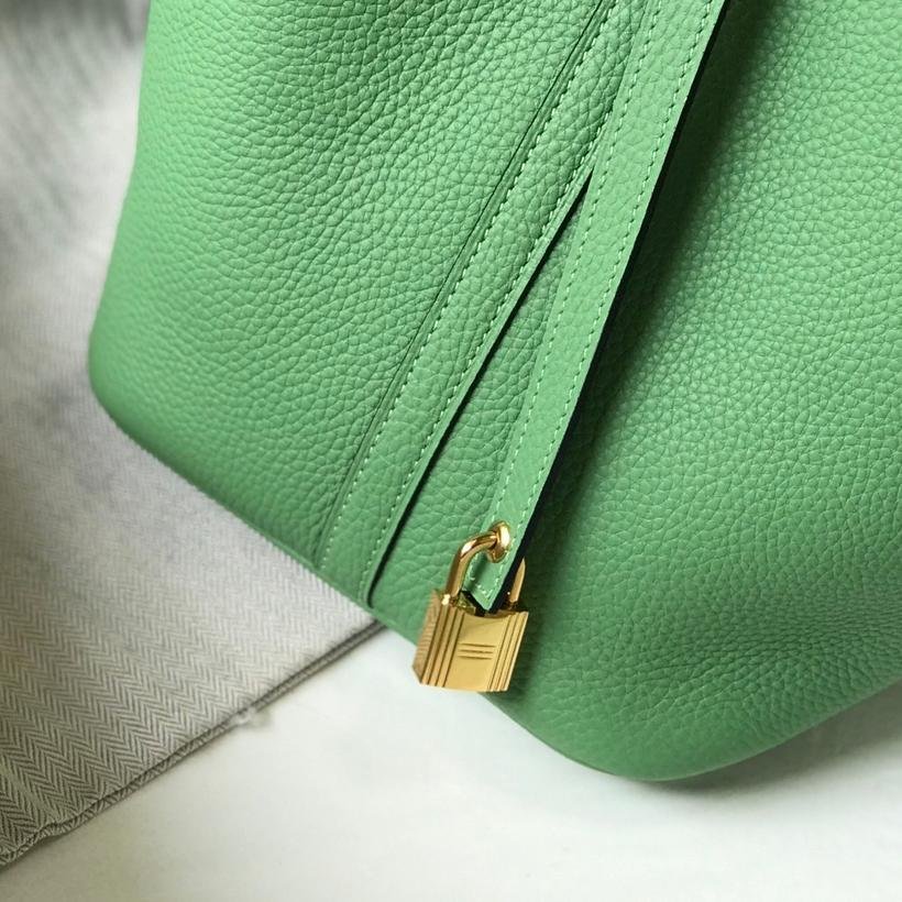 Picotin Lock Avocado Gold Leather 18CM/22CM - 图片 7