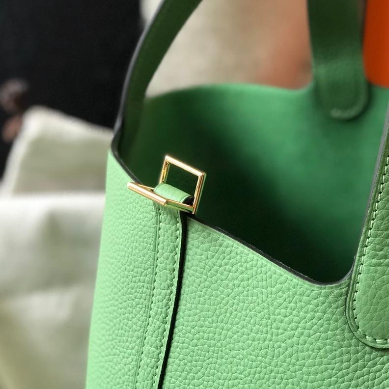 Picotin Lock Avocado Gold Leather 18CM/22CM - 图片 8