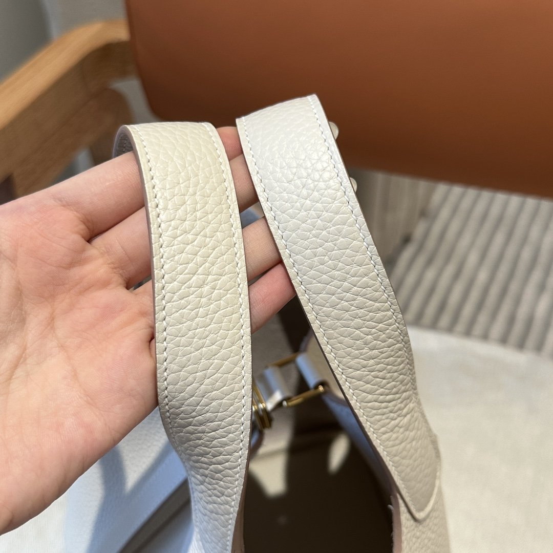 otin Lock Milk White Gold Hardware Leather 18CM - 图片 5