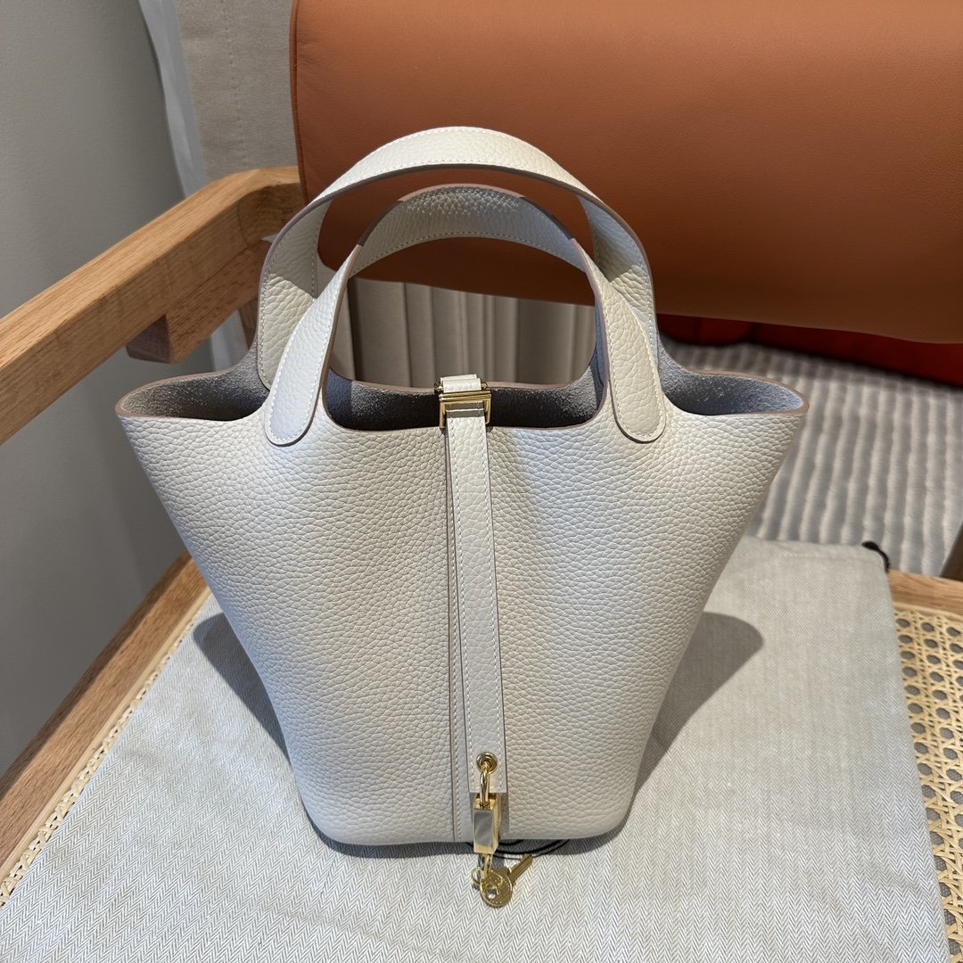 otin Lock Milk White Gold Hardware Leather 18CM - 图片 6