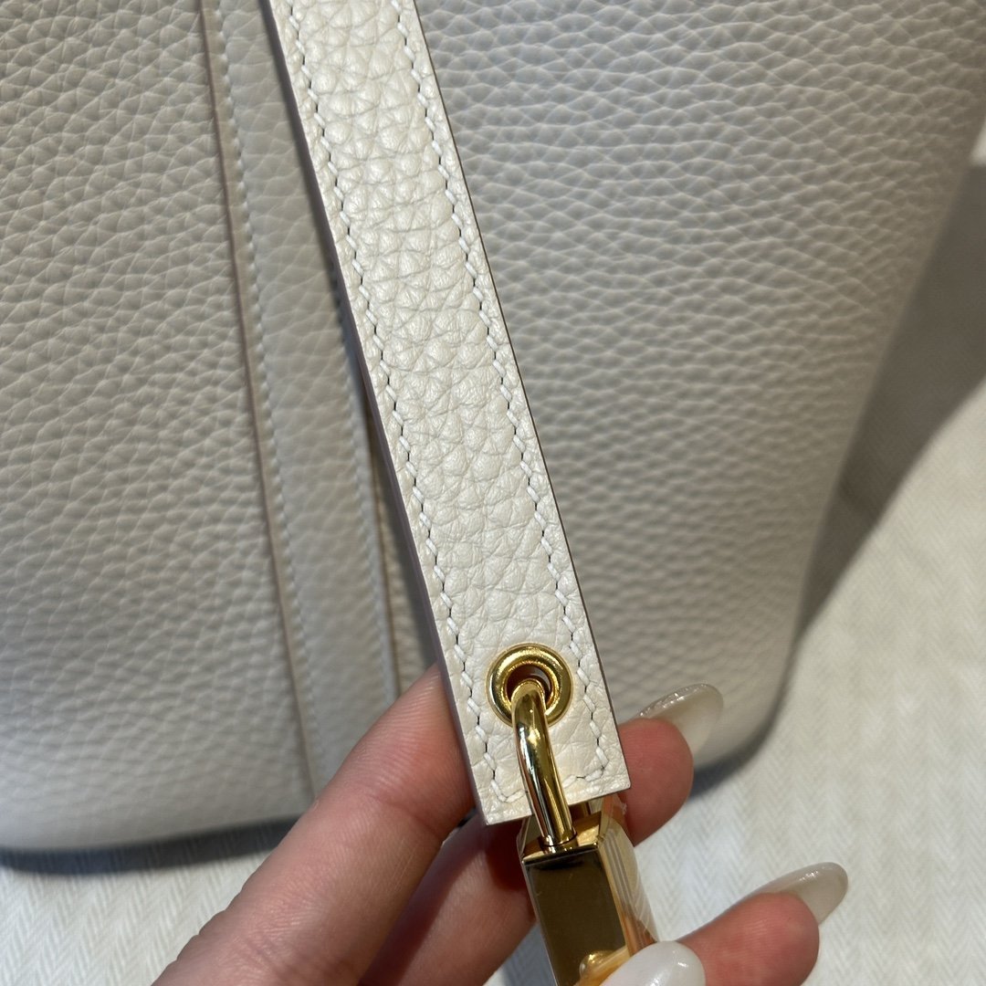 otin Lock Milk White Gold Hardware Leather 18CM - 图片 7