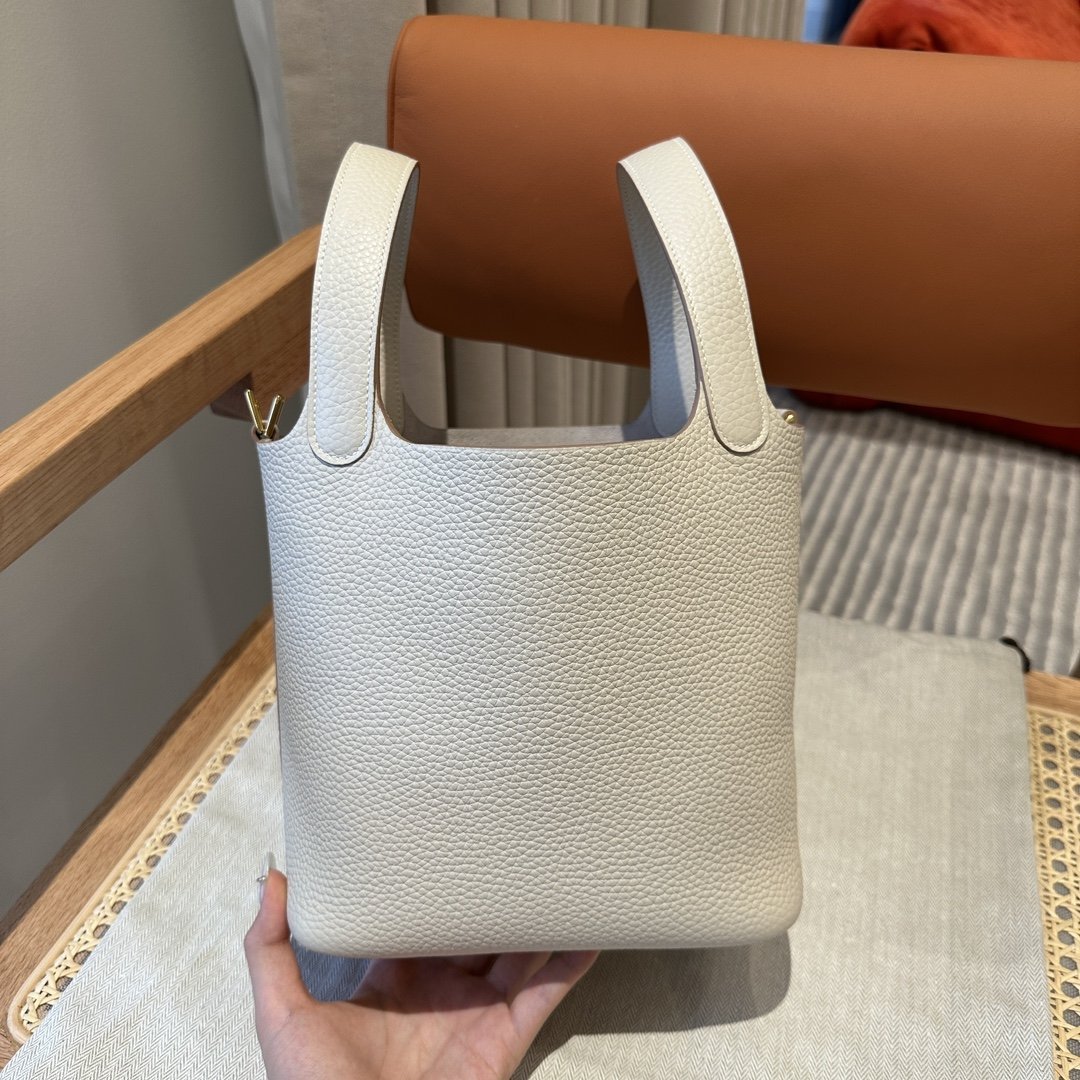 otin Lock Milk White Gold Hardware Leather 18CM - 图片 8