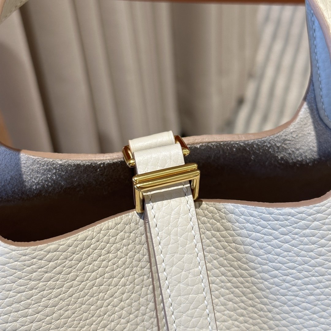 otin Lock Milk White Gold Hardware Leather 18CM - 图片 9