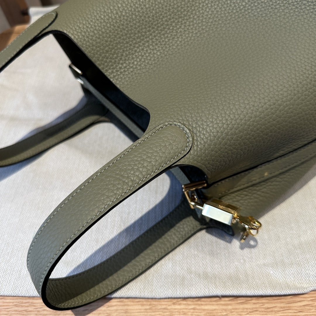 Picotin Lock Sauge Gold Hardware Leather 18CM - 图片 6