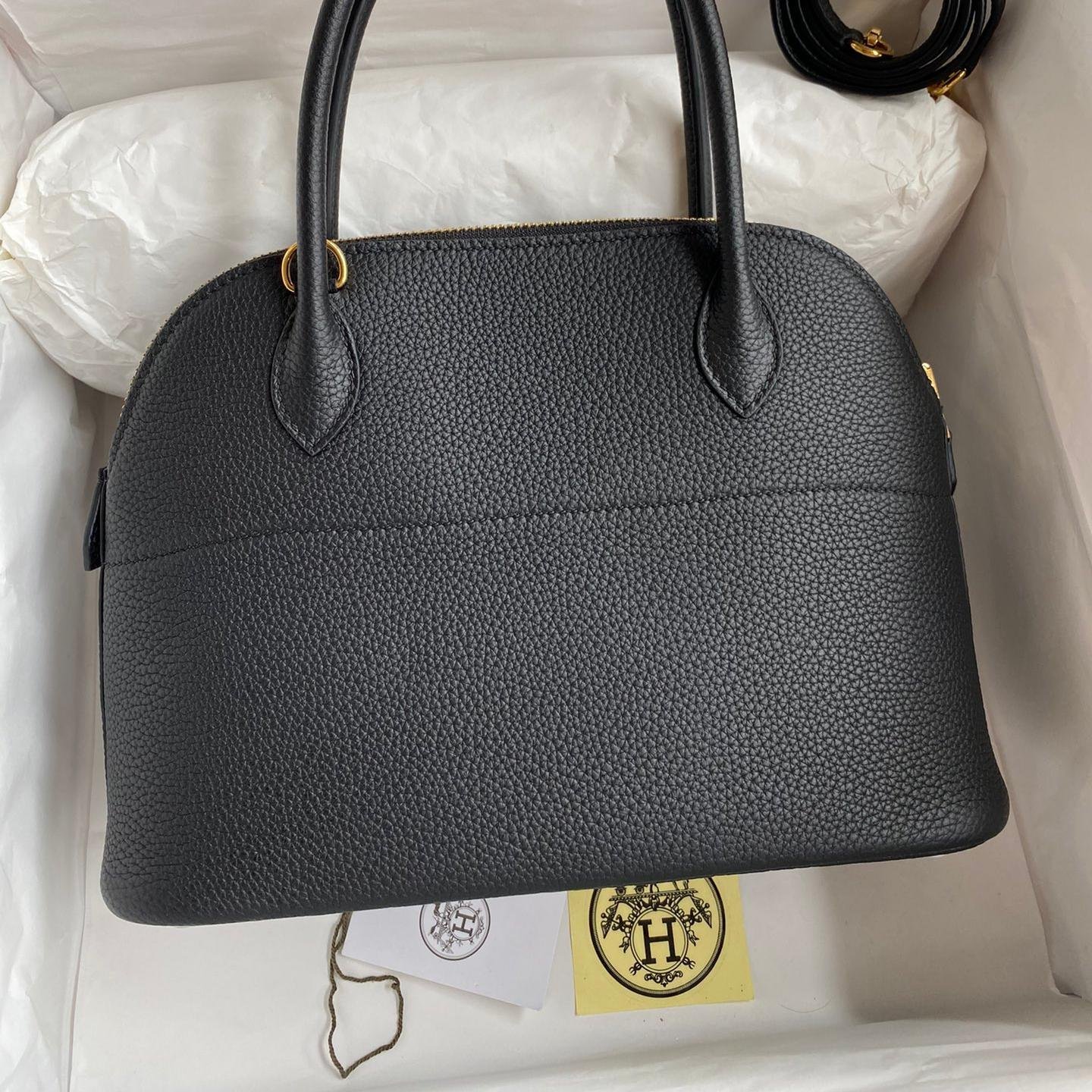 Bolide Black Togo Leather Gold Hardware Waxed Thread 27CM - 图片 2