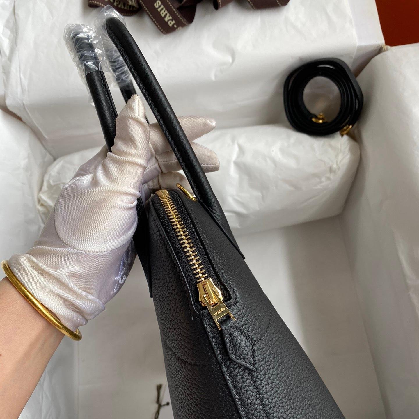 Bolide Black Togo Leather Gold Hardware Waxed Thread 27CM - 图片 5