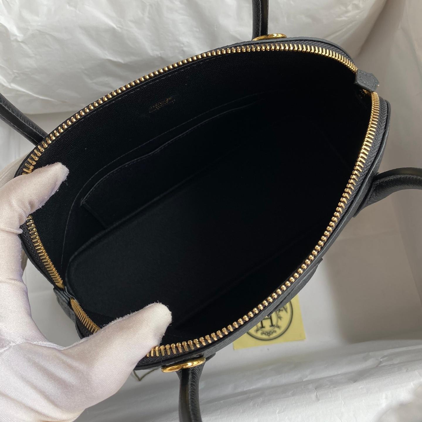 Bolide Black Togo Leather Gold Hardware Waxed Thread 27CM - 图片 7