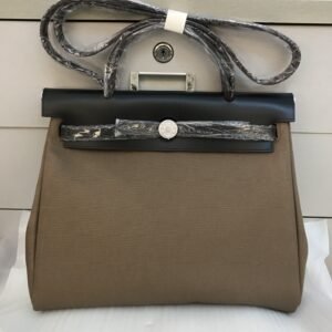 Herbag Elephant Grey Canvas Calfskin 31CM
